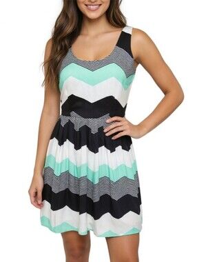 Jack. Chevron Striped Sleeveless Fit & Flare Dress Size 2